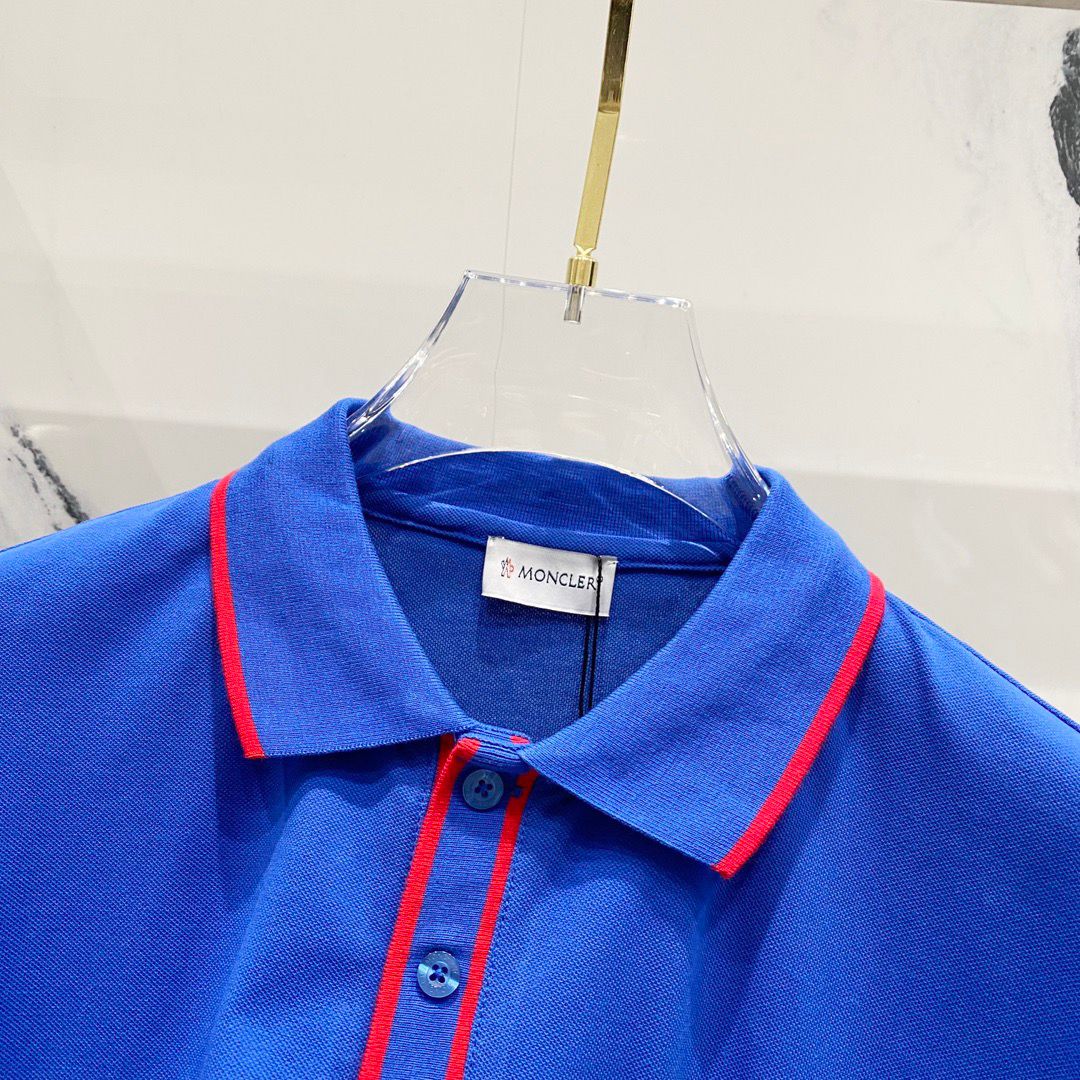 MONCLER Premium Cotton Polo T-Shirt with Contrast Collar & Pocket Detail