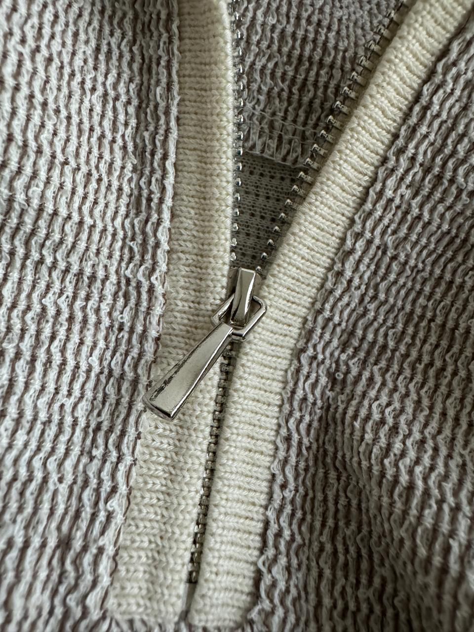 Textured Knit Half-Zip Polo