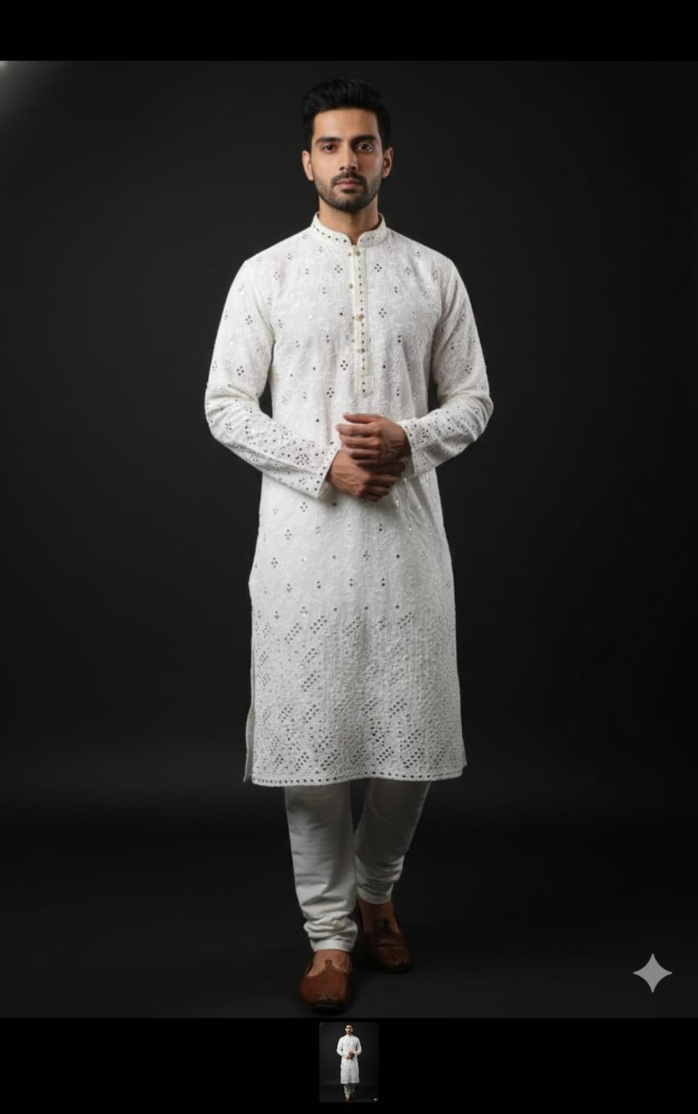 Royal Mirror Work Kurta Set