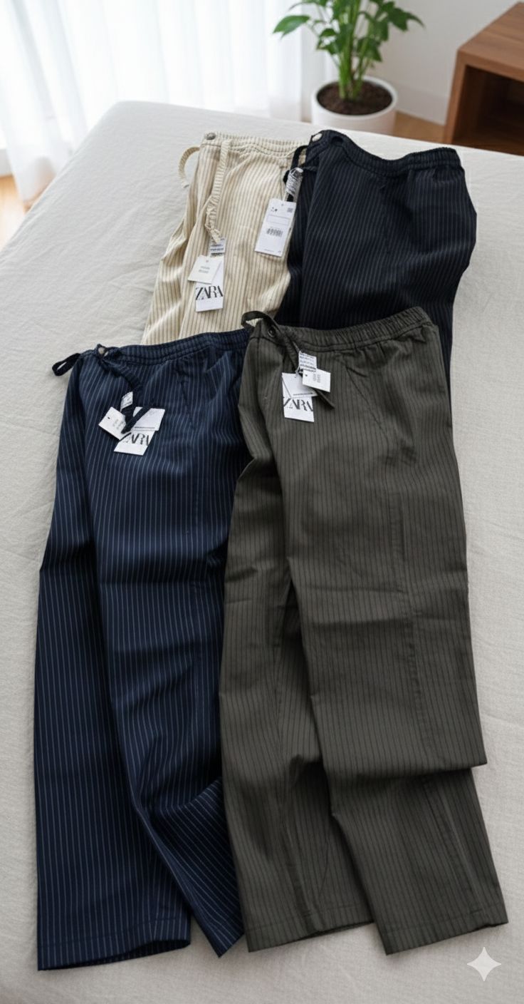 Premium Linen Stripe Pants