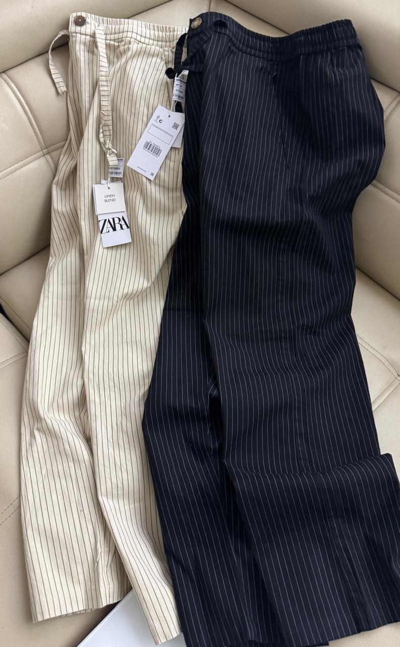 Premium Linen Stripe Pants