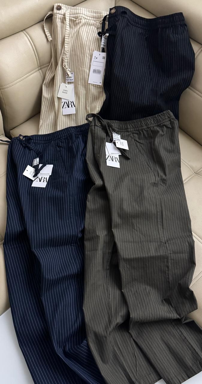 Premium Linen Stripe Pants