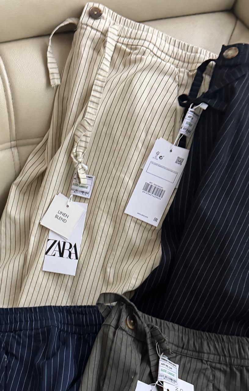 Premium Linen Stripe Pants