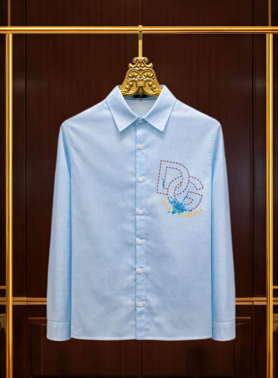 Azure Crest Linen Shirt