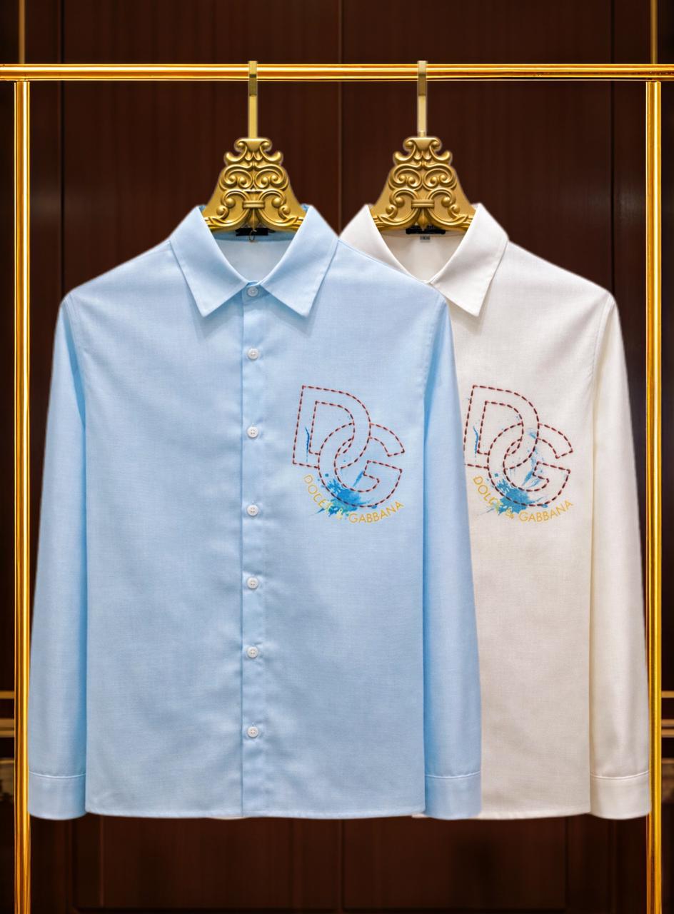 Azure Crest Linen Shirt