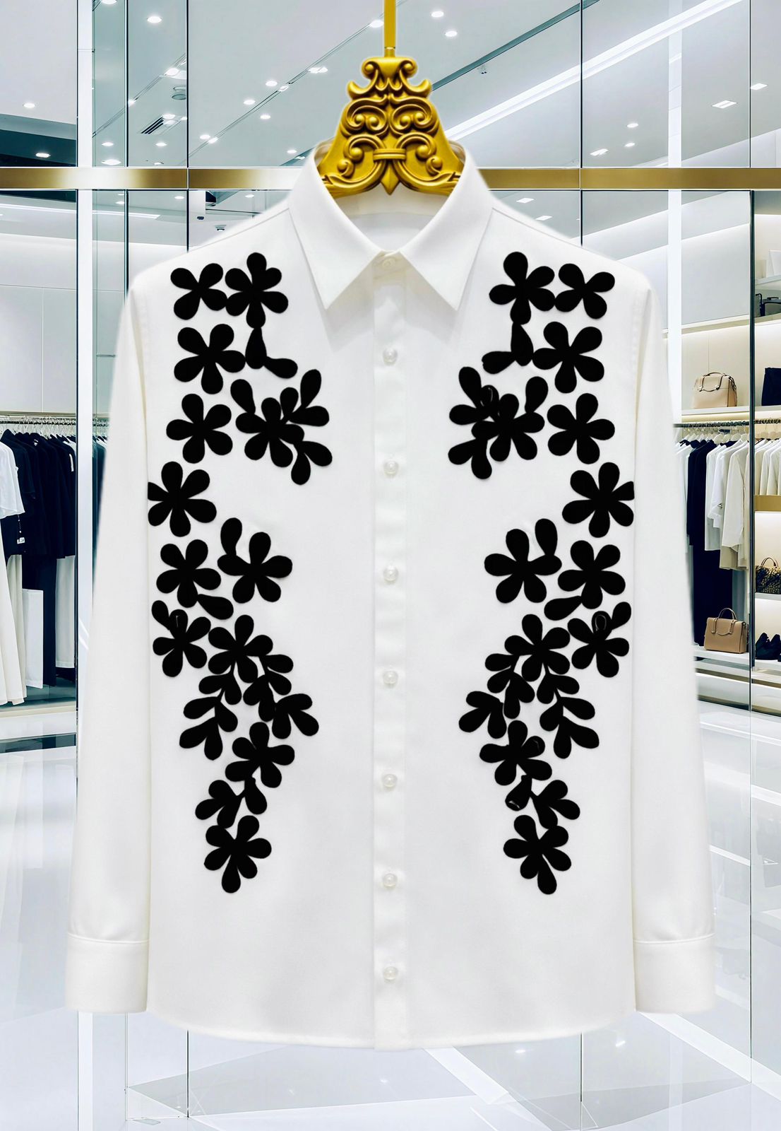 Floral Embroidery Designer Shirt