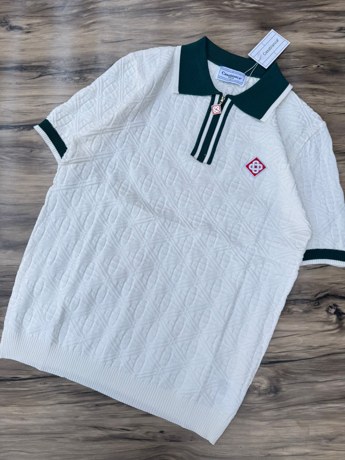 Textured Zip Polo