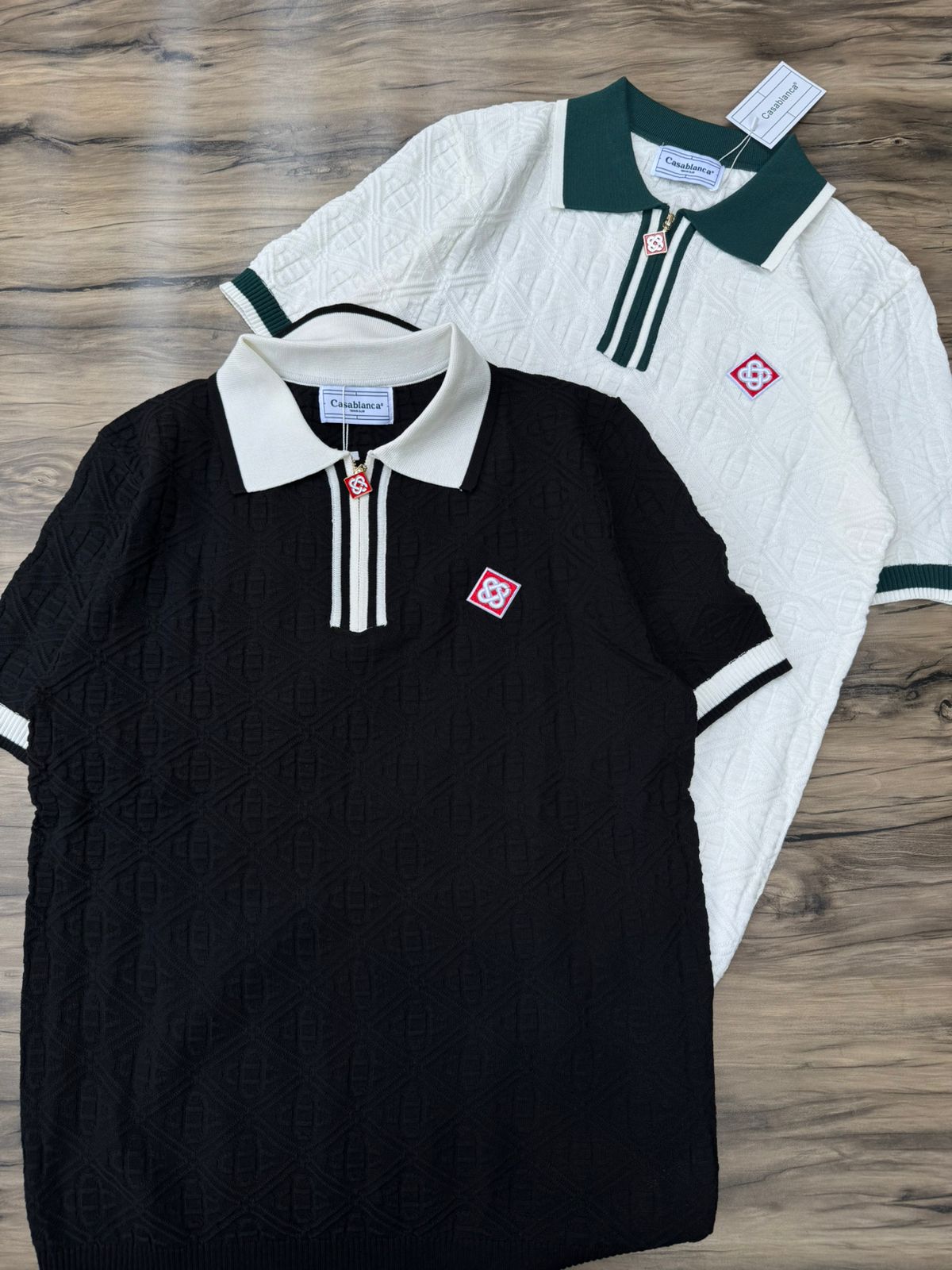 Textured Zip Polo