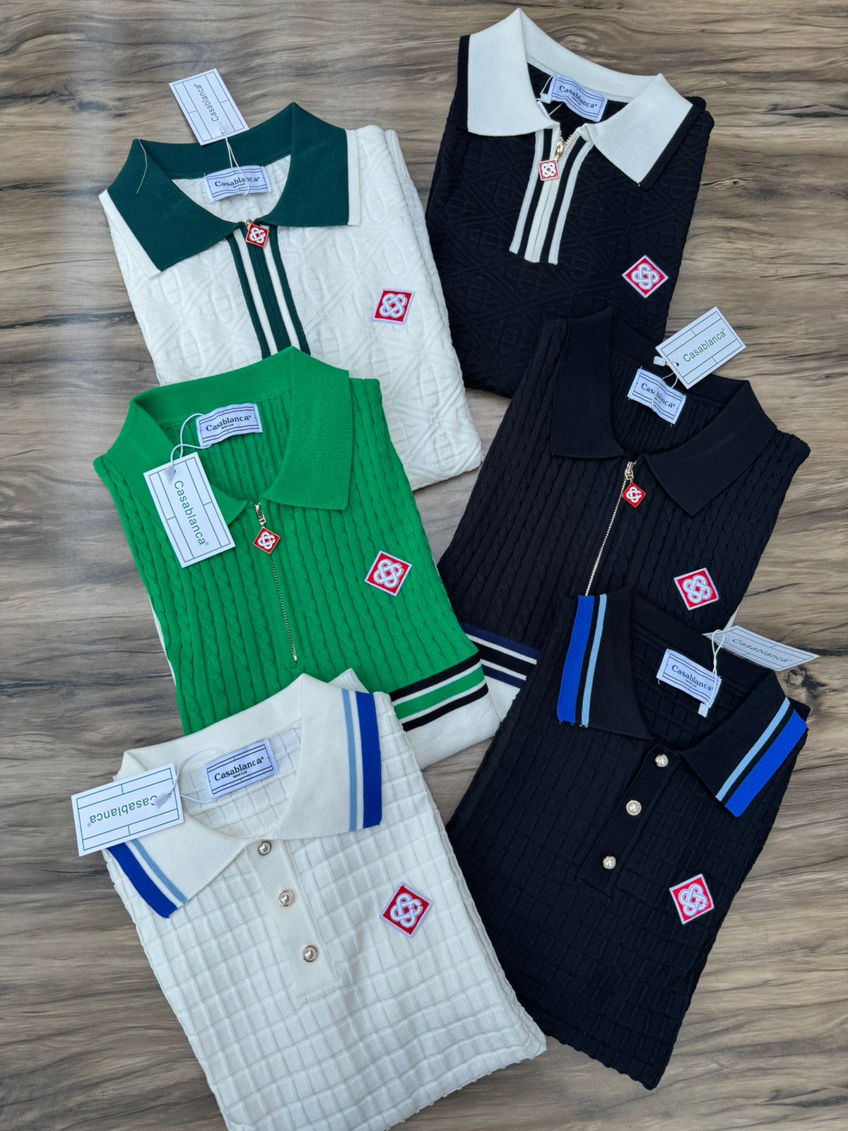 Textured Zip Polo