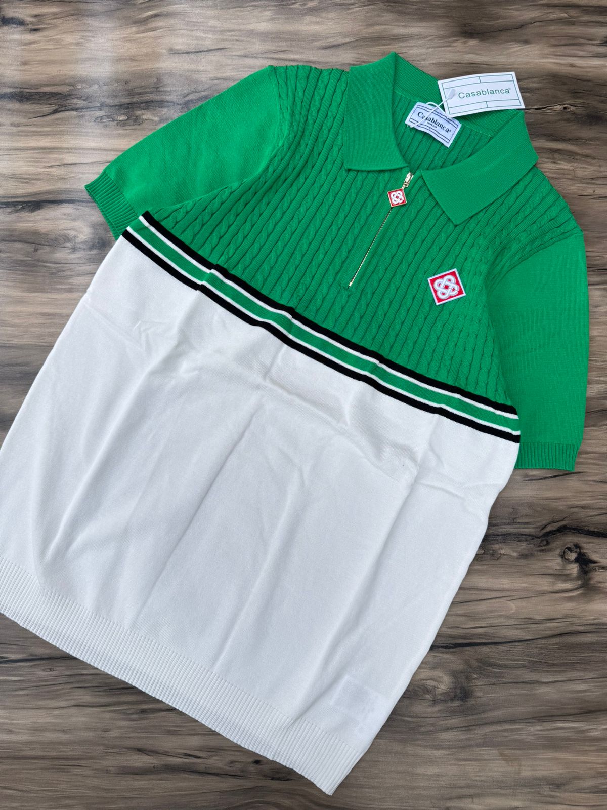 Textured Zip Polo