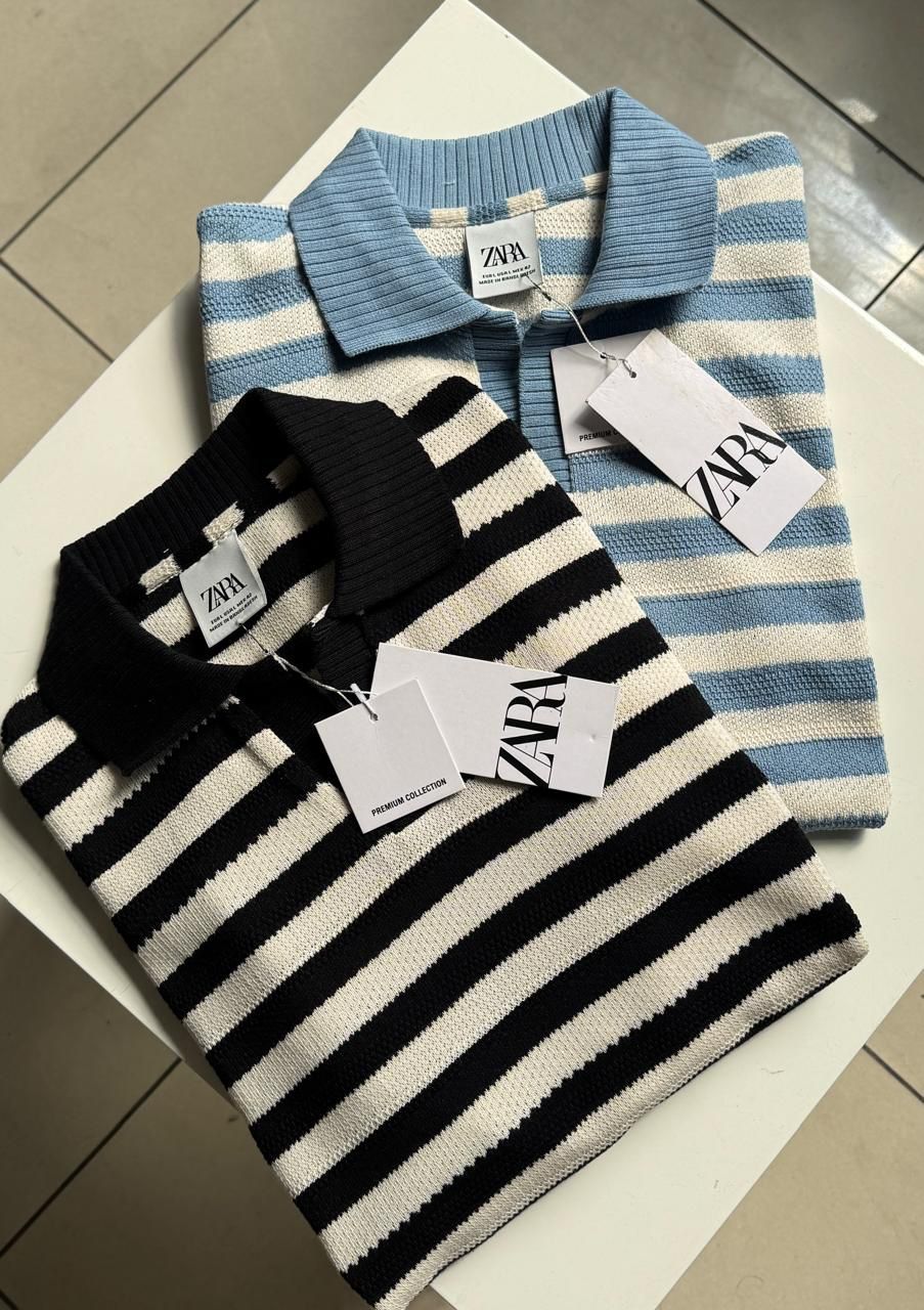 Cabana Collar Knitted Stripe Polo