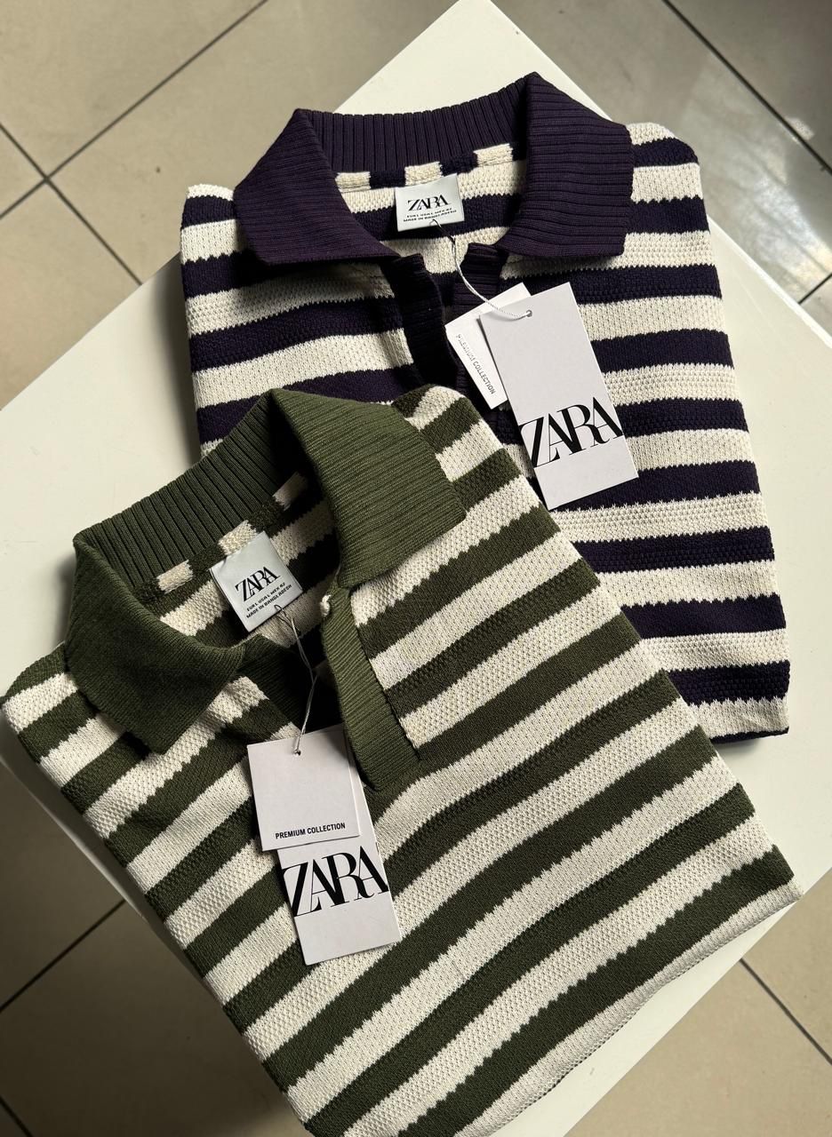 Cabana Collar Knitted Stripe Polo