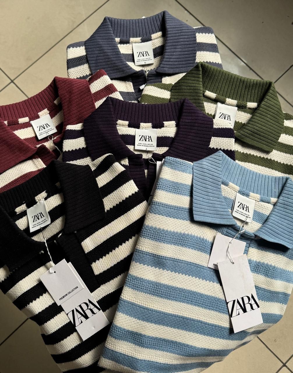Cabana Collar Knitted Stripe Polo