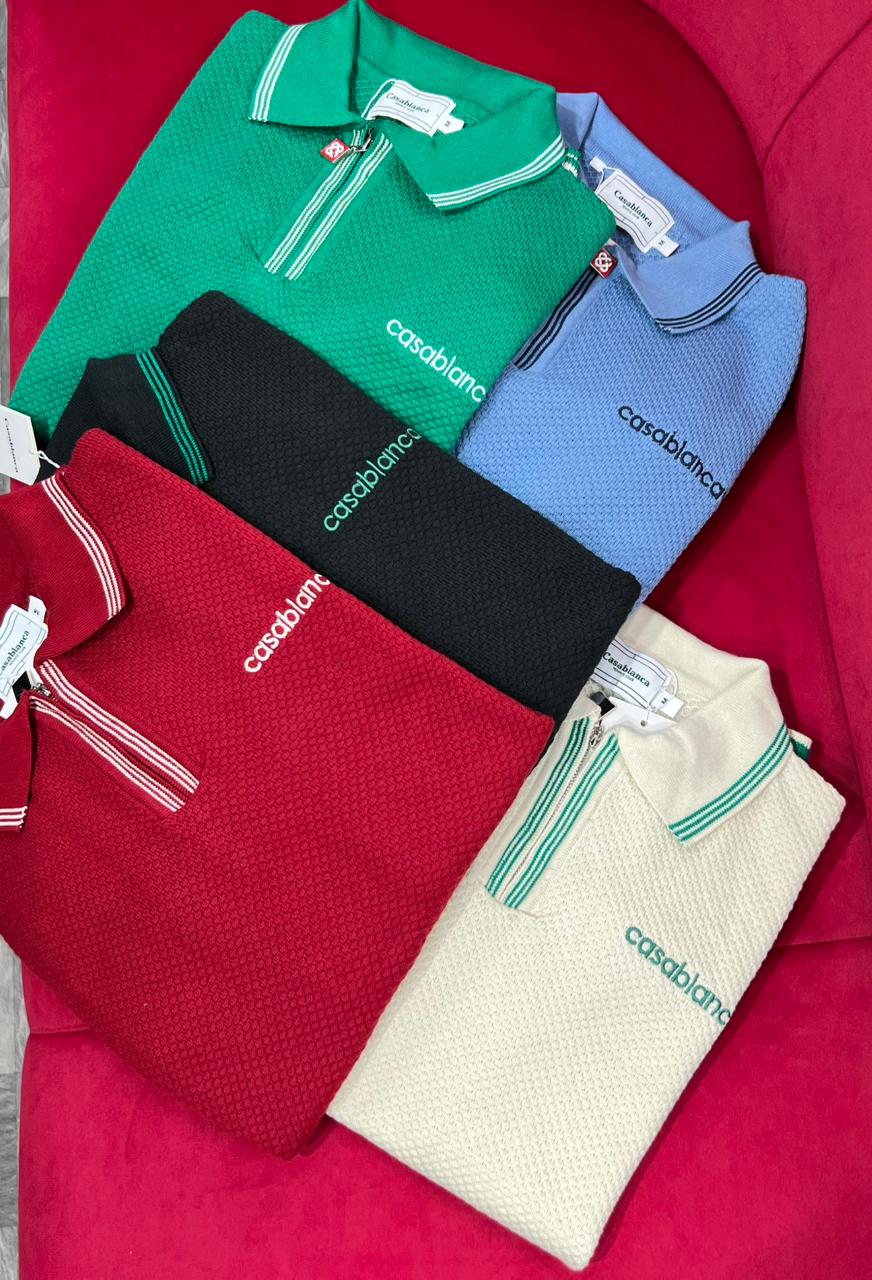 Luxury Textured Zip Polo
