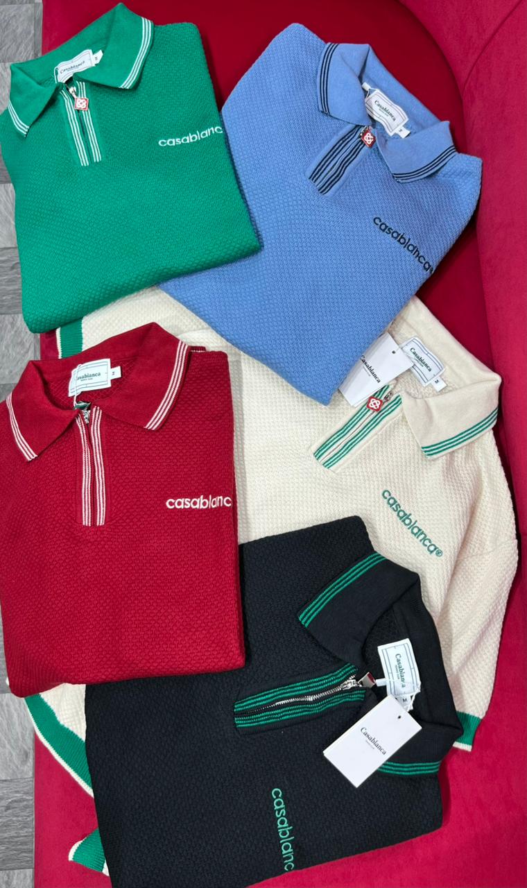 Luxury Textured Zip Polo