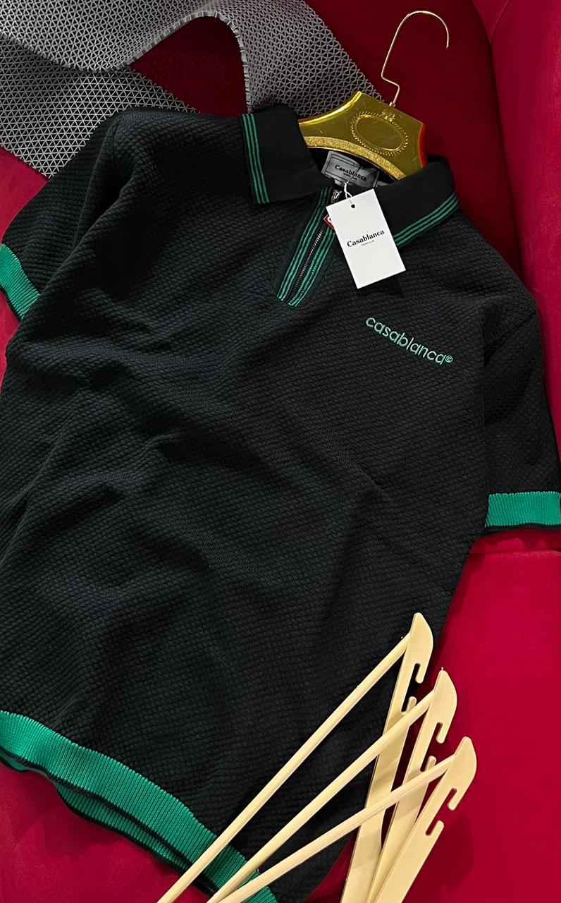 Luxury Textured Zip Polo