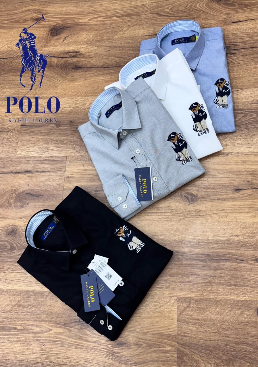 Premium Oxford Cotton Teddy Embroidered Shirt