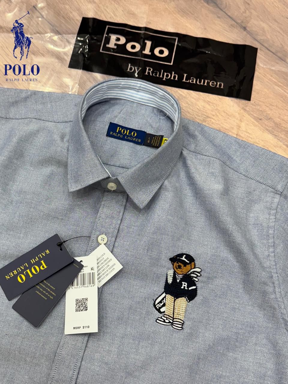 Premium Oxford Cotton Teddy Embroidered Shirt