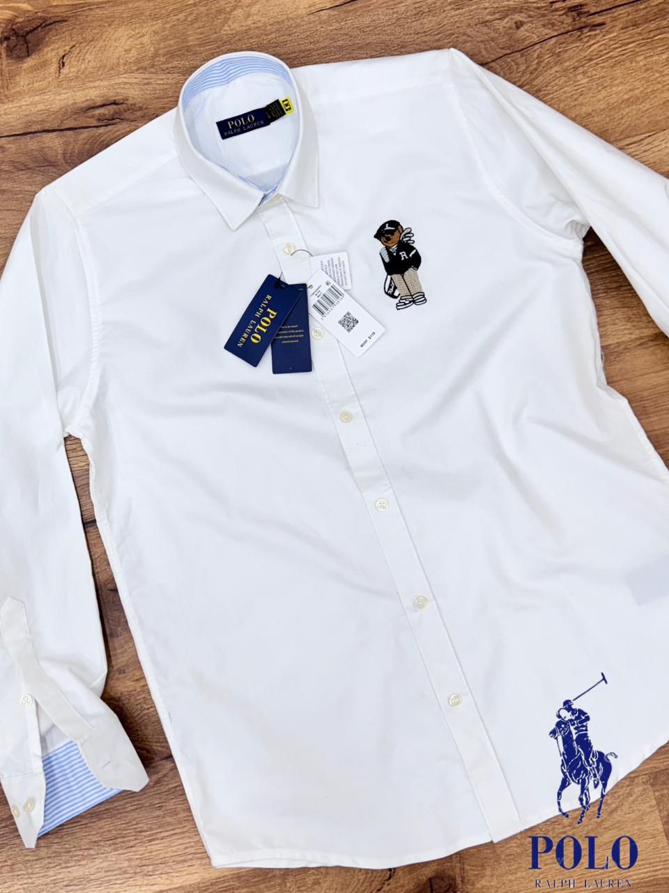 Premium Oxford Cotton Teddy Embroidered Shirt