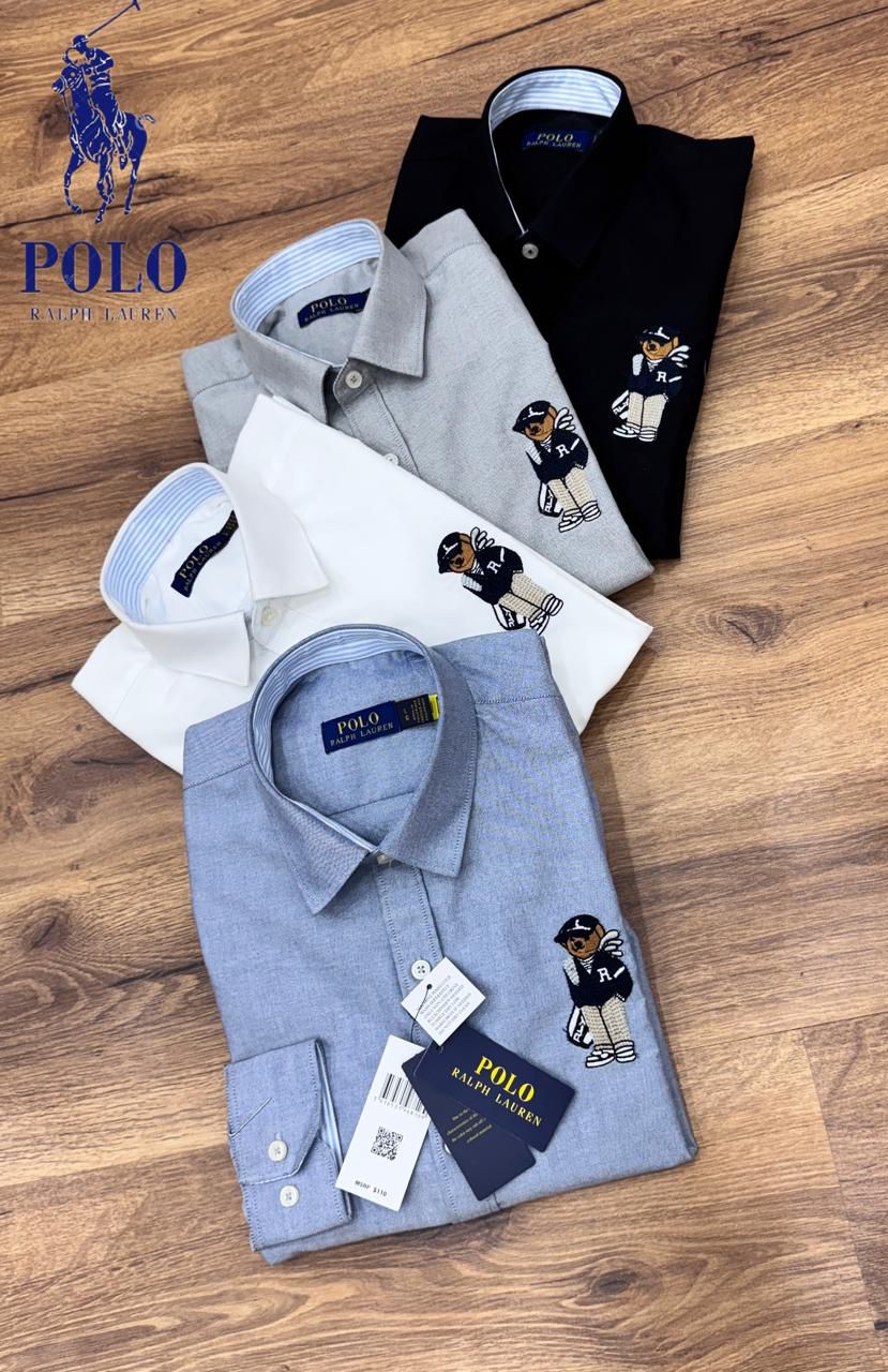 Premium Oxford Cotton Teddy Embroidered Shirt