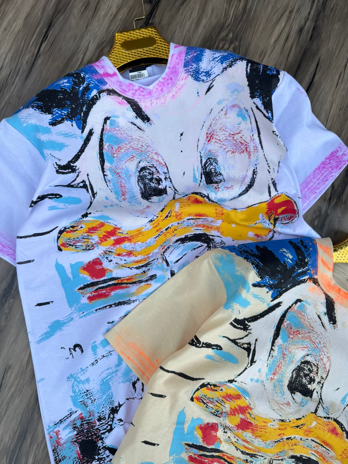 Hand-Painted Cartoon Art Tie-Dye T-Shirt