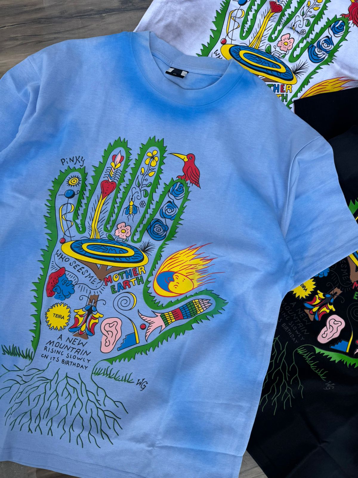 Hand-Painted Mother Earth Graphic T-Shirt