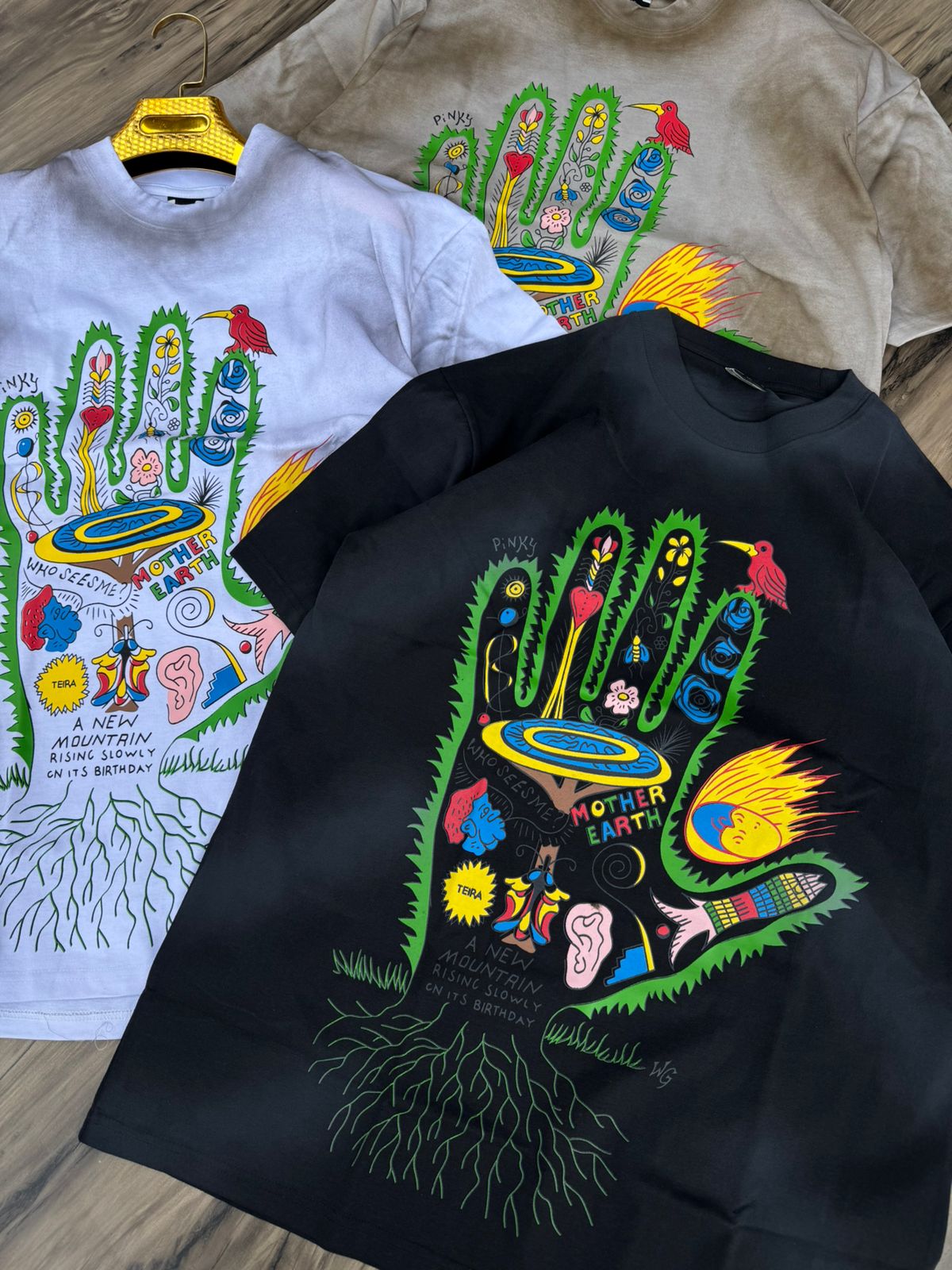 Hand-Painted Mother Earth Graphic T-Shirt