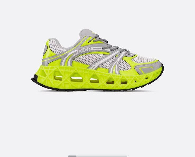 Neon Grid Tech Runner Sneakers