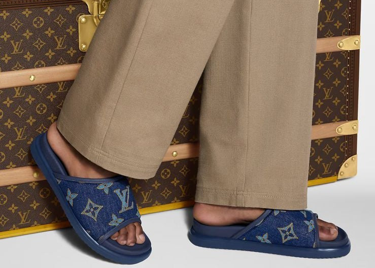 Monogram Denim Luxe Slide Slippers