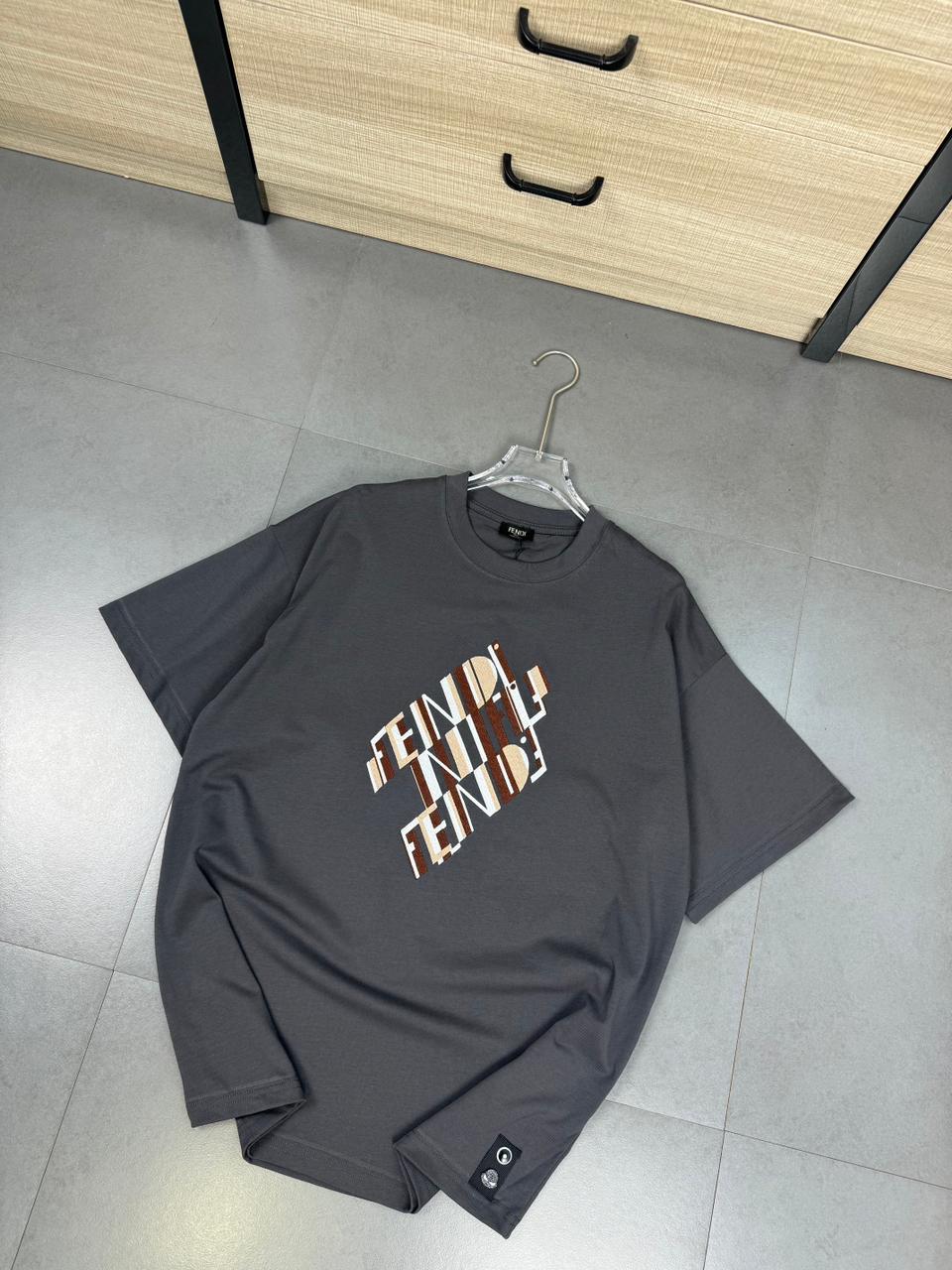Abstract Monogram Print Crew Neck Tee