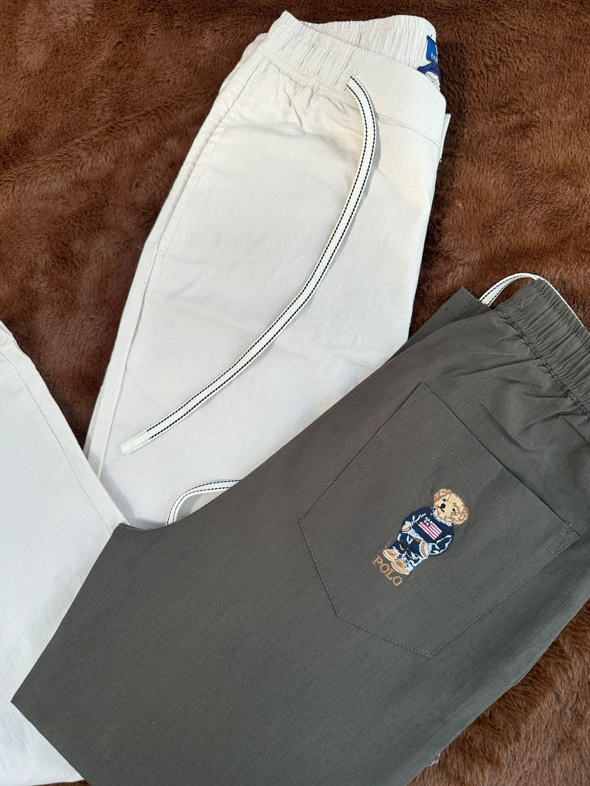 Premium Linen Teddy Embroidered Pants