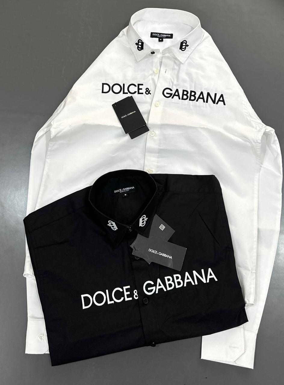 Bold Script Embroidered Cotton Shirt
