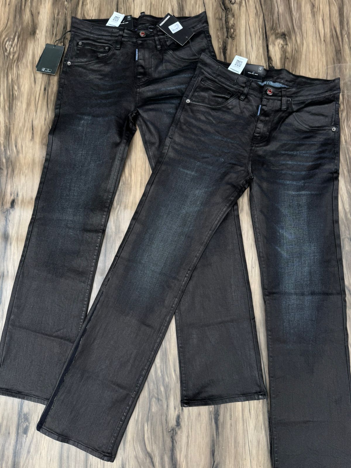 Leather Wash Straight Fit Denim