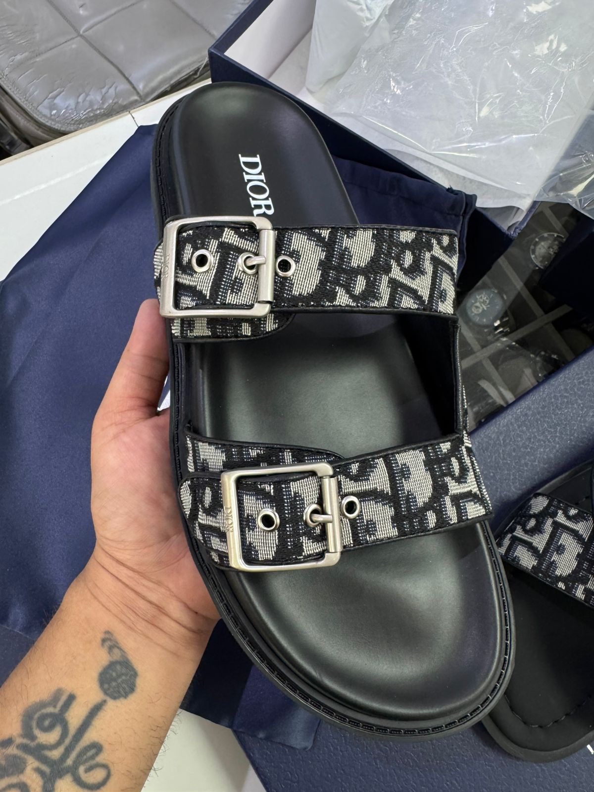 Monogram Strap Luxe Comfort Sandals