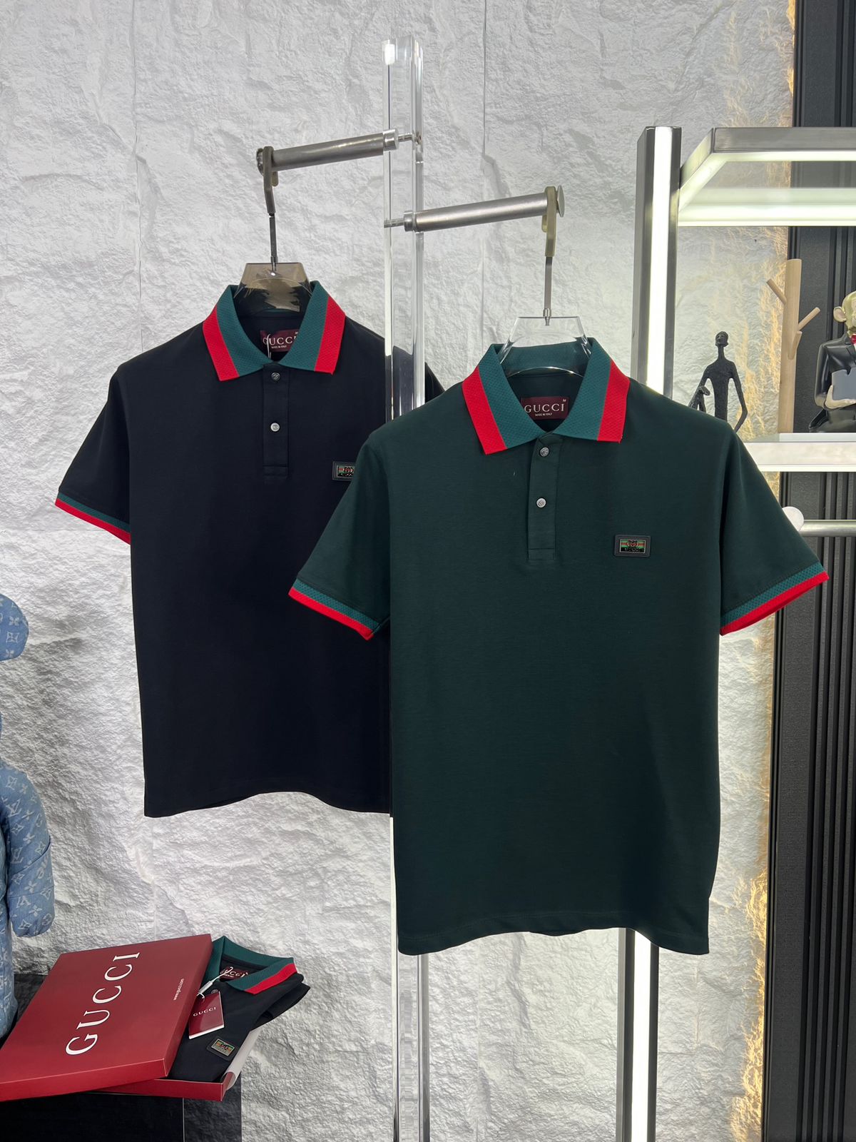 Signature Stripe Collar Luxe Polo Tees