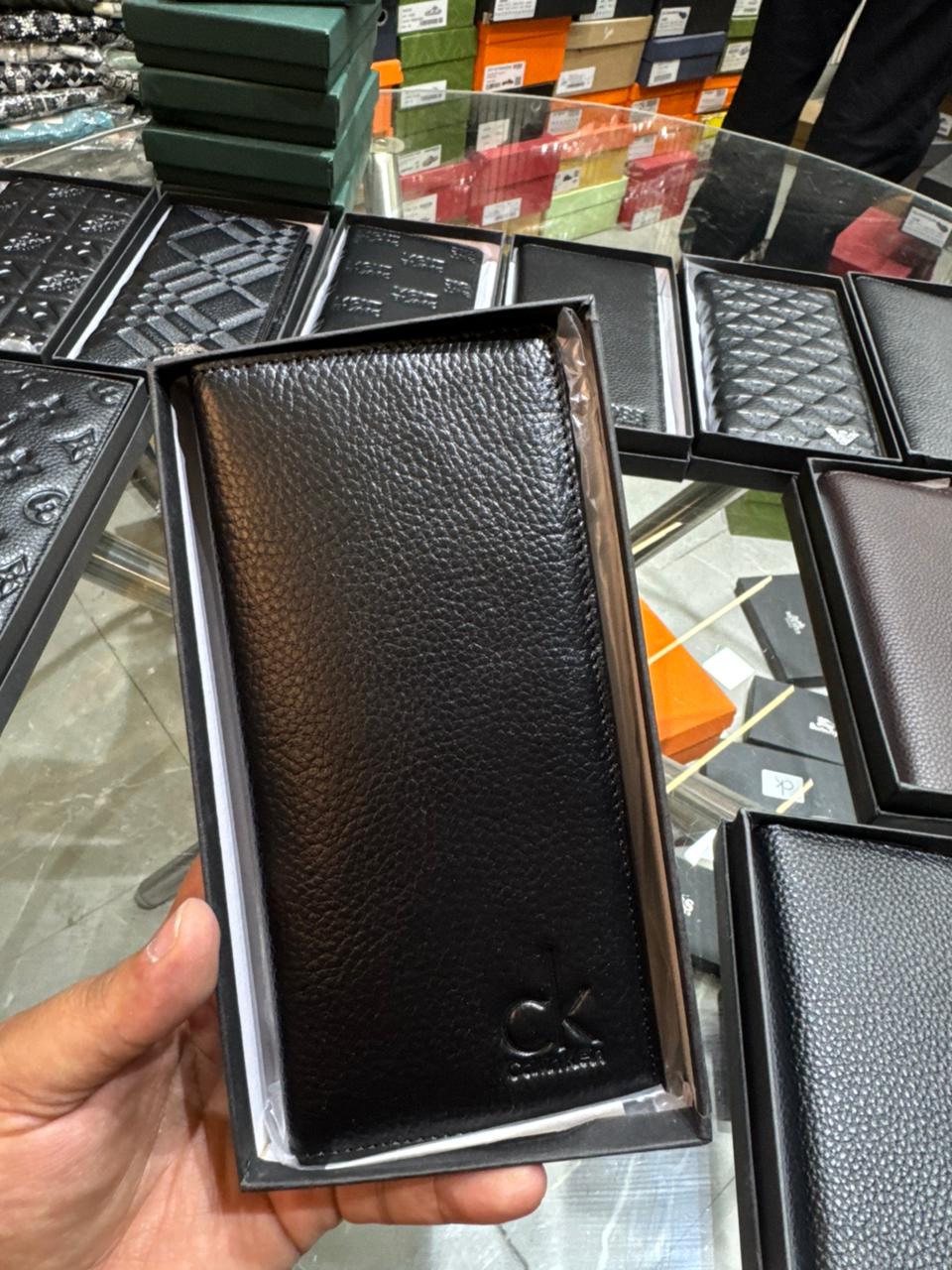 Classic Pebble Leather Long Wallet