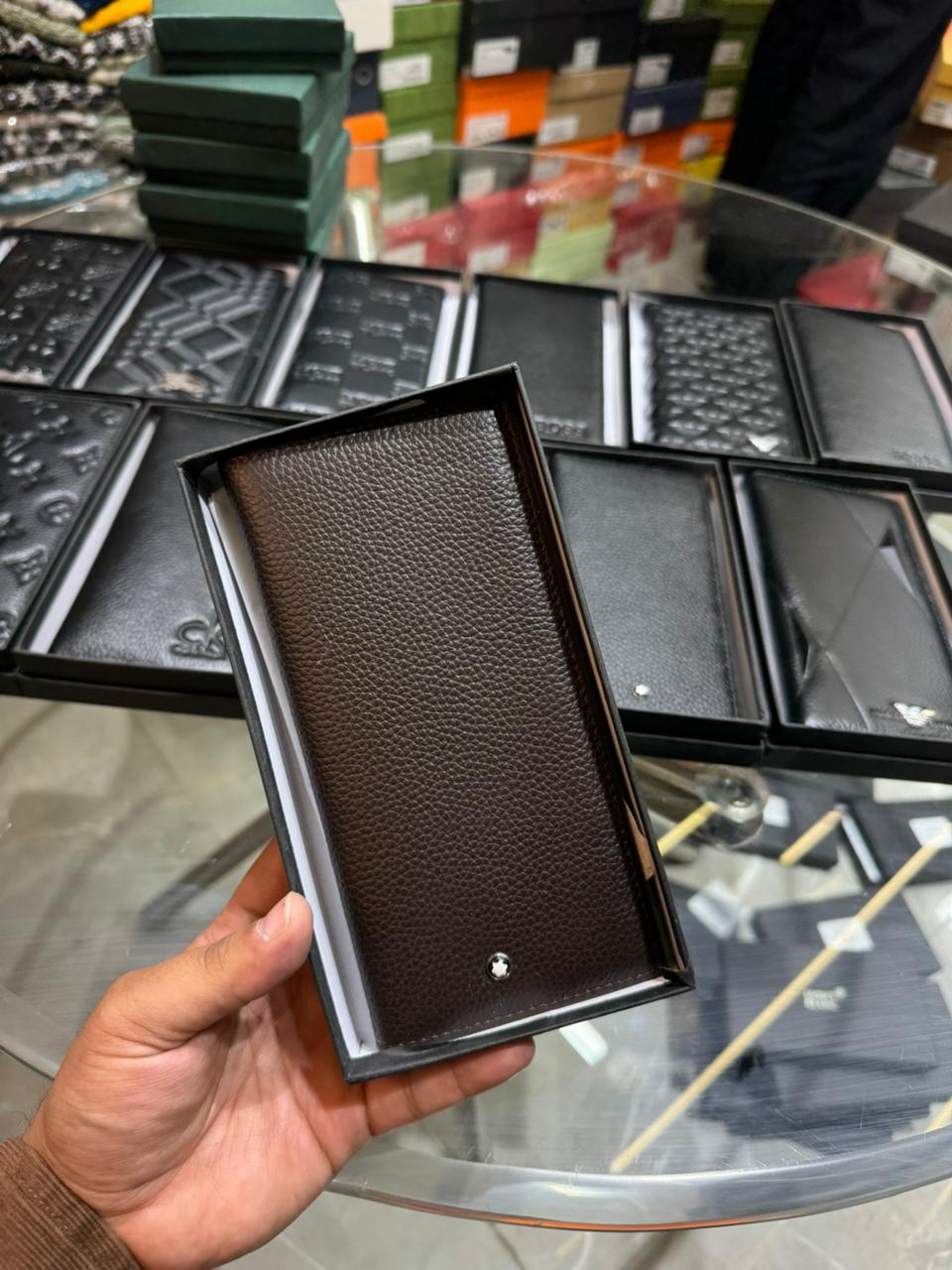 Executive Grain Leather Long Wallet