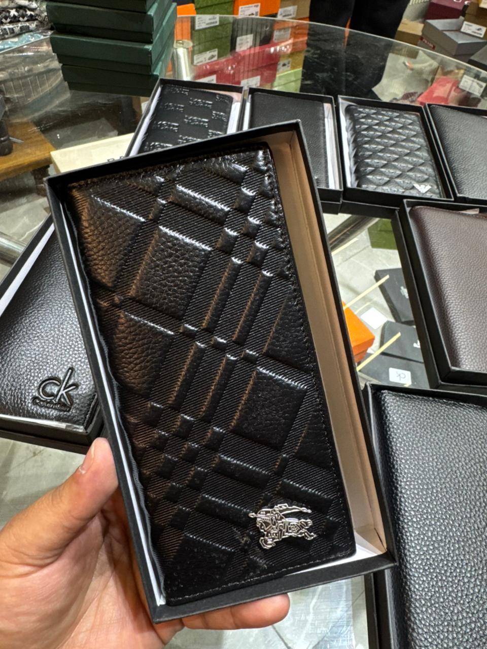 Signature Quilted Grid Long Wallet
