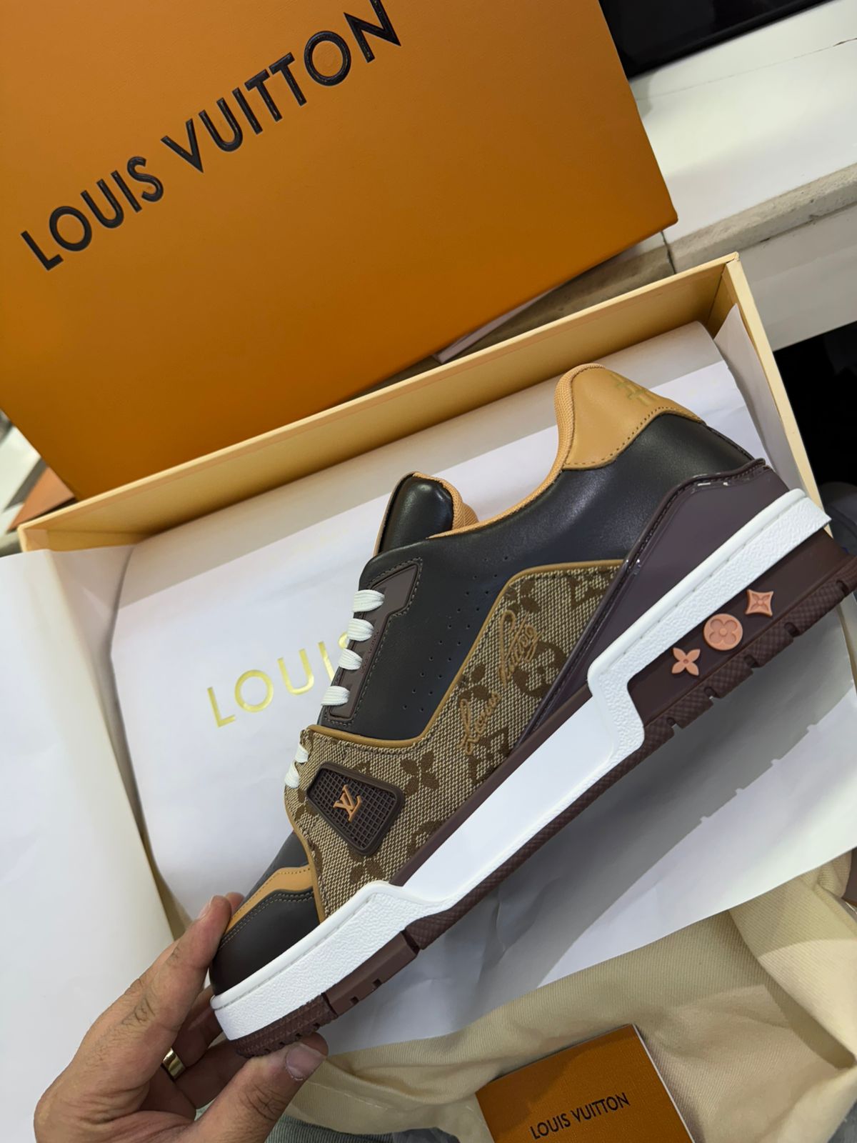 Luxury Monogram Panel Sneakers