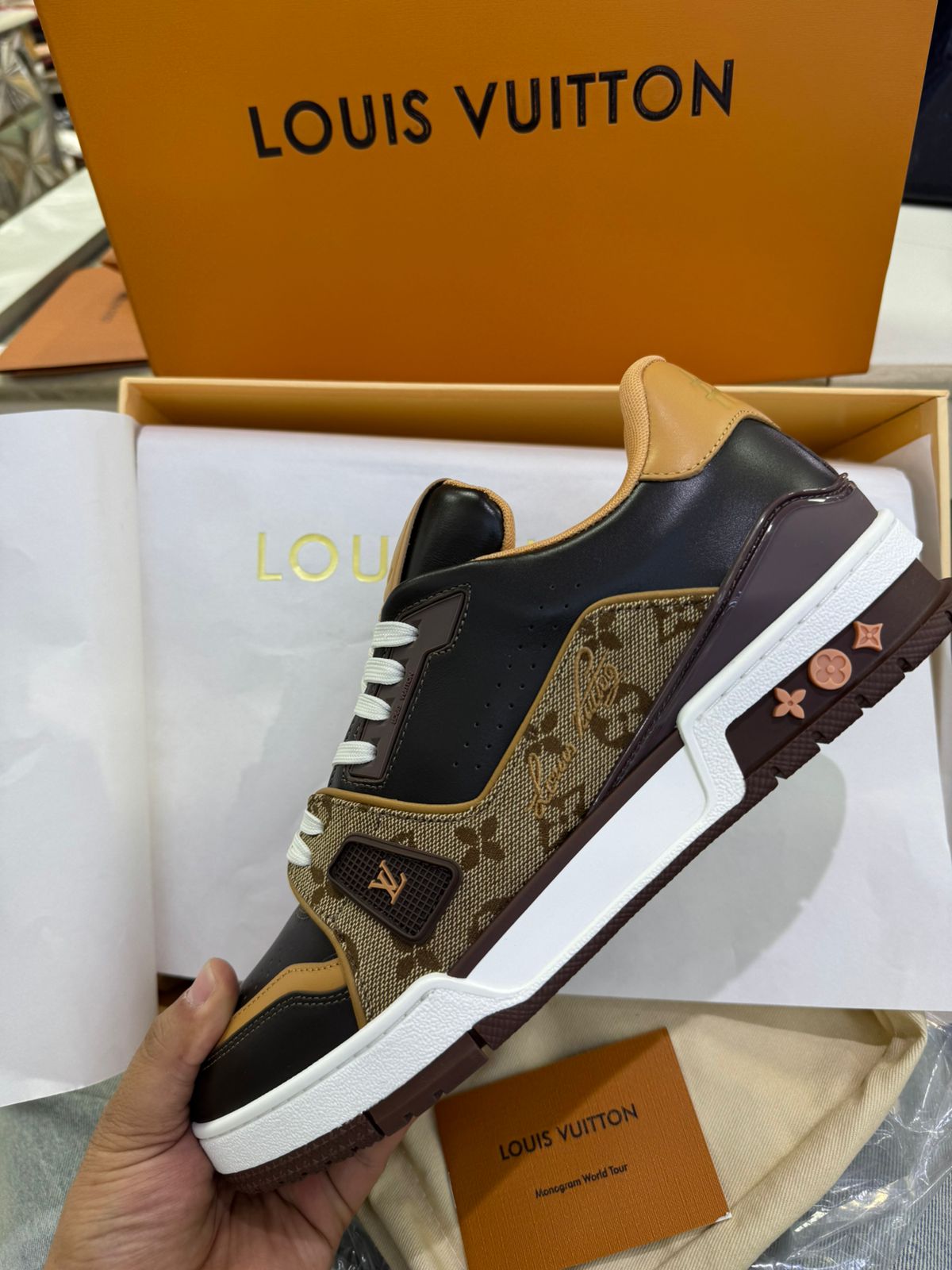 Luxury Monogram Panel Sneakers