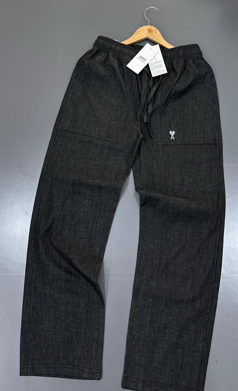 Denim Luxe Track Pants – Straight Fit Street Edition