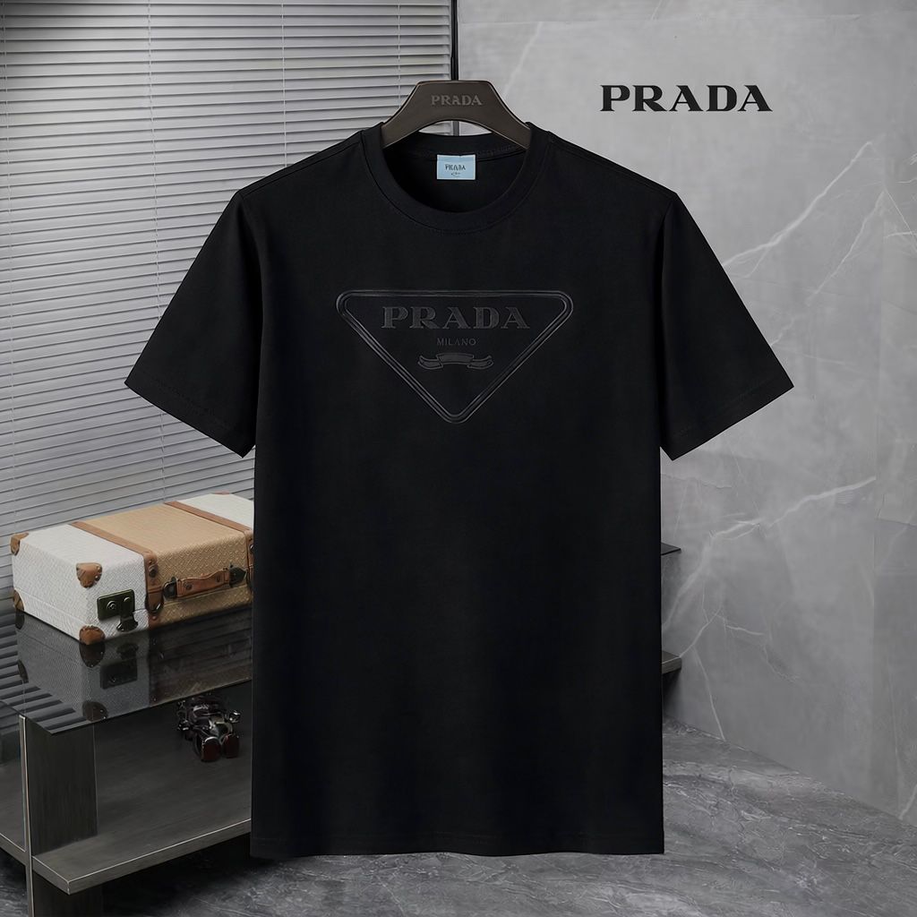 Luxe Leather Emblem Crew Neck Tee