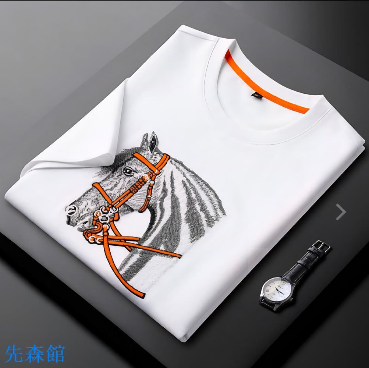 Equestrian Embroidery Crew Neck