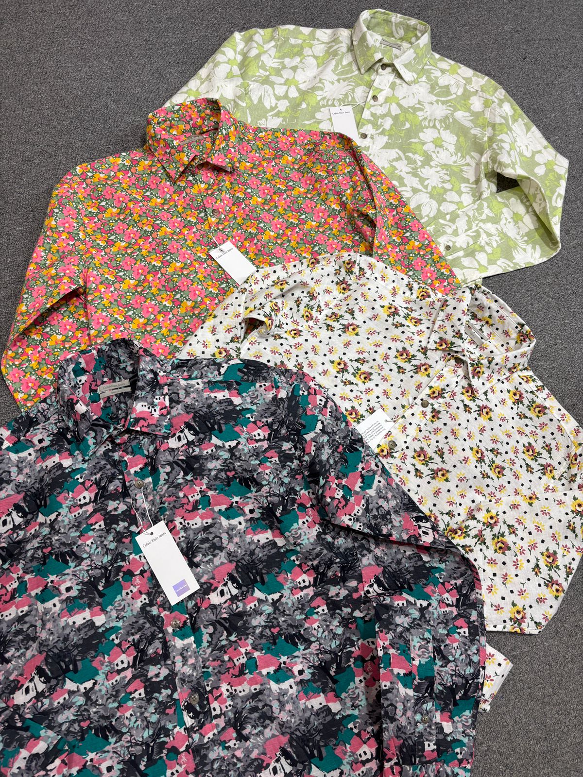 Summer Linen Blend Floral Shirts