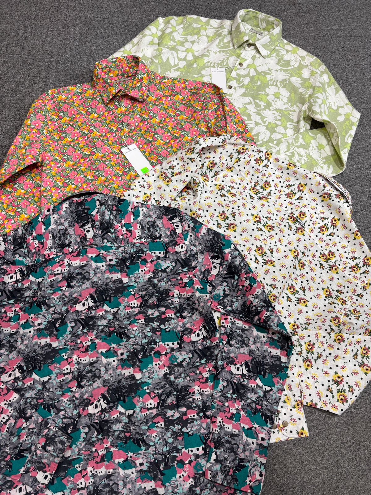 Summer Linen Blend Floral Shirts