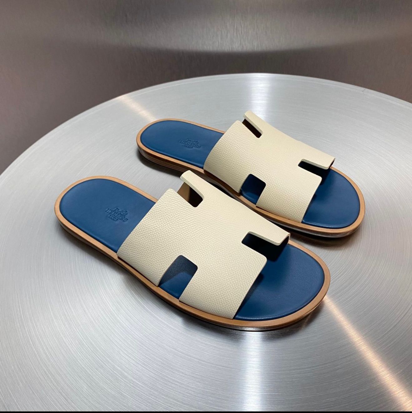 Elite H-Cut Premium Leather Slides