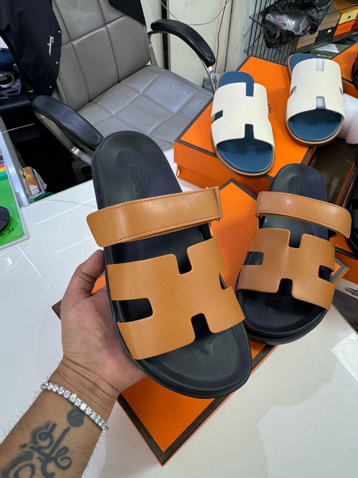 Elite Chypre Double-Strap Luxury Sandals