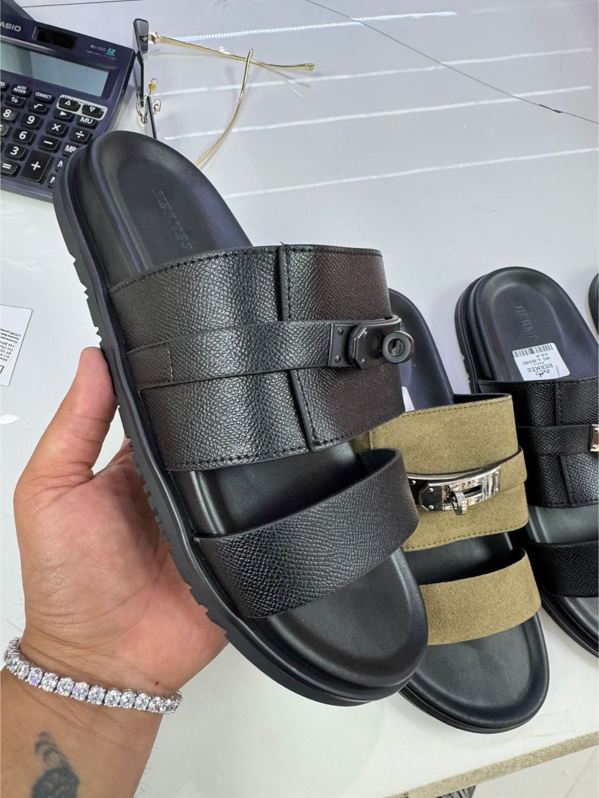 Luxe Dual-Strap Buckle Sandals