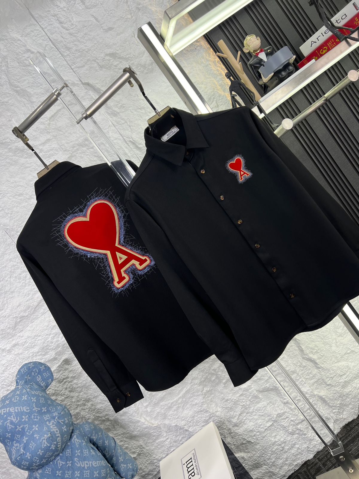 Heart Patch Korean Denim Shirt – Summer Edition
