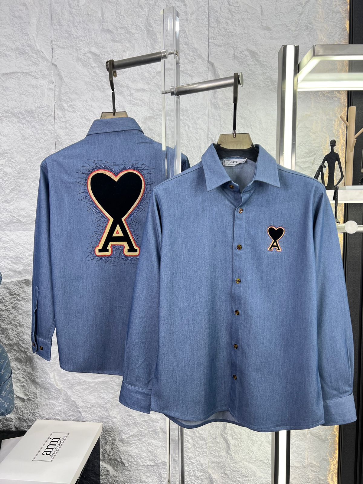Heart Patch Korean Denim Shirt – Summer Edition